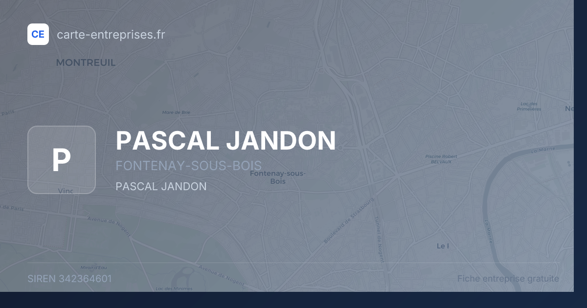 PASCAL JANDON — 342364601 — fiche entreprise