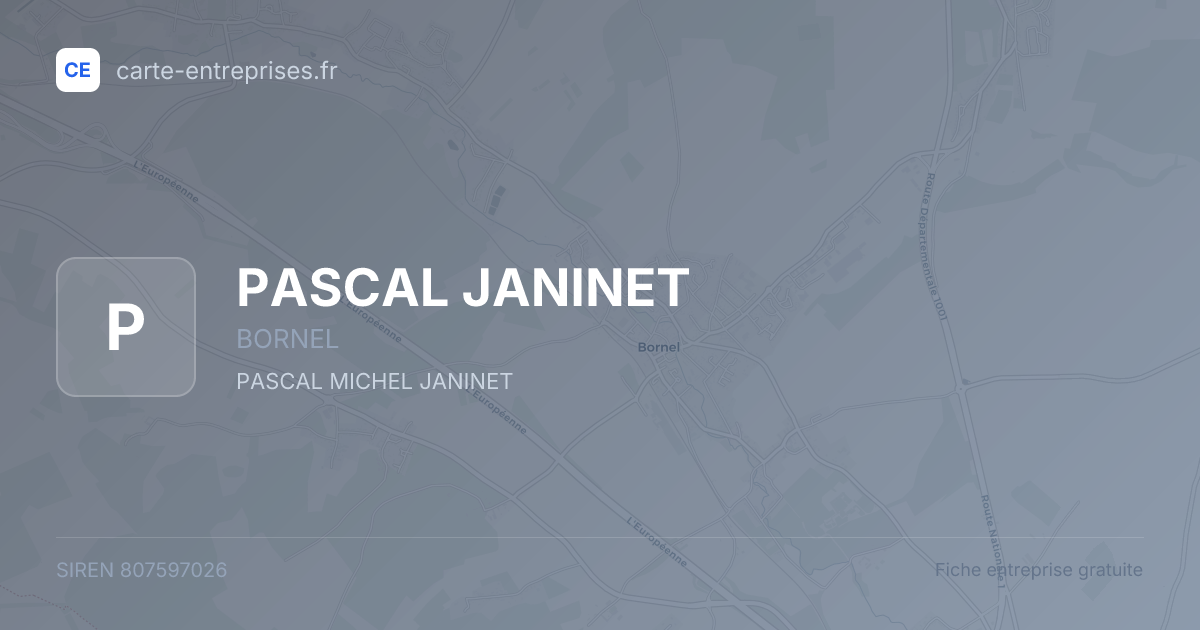 PASCAL JANINET — 807597026 — fiche entreprise