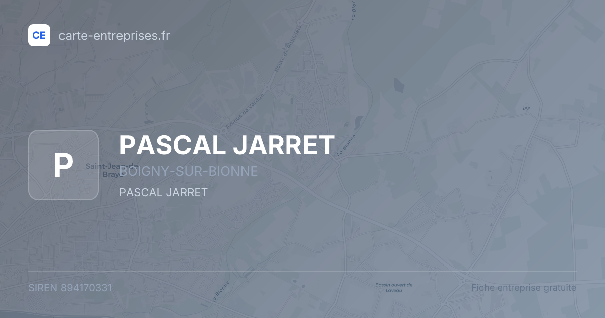 PASCAL JARRET — 894170331 — fiche entreprise