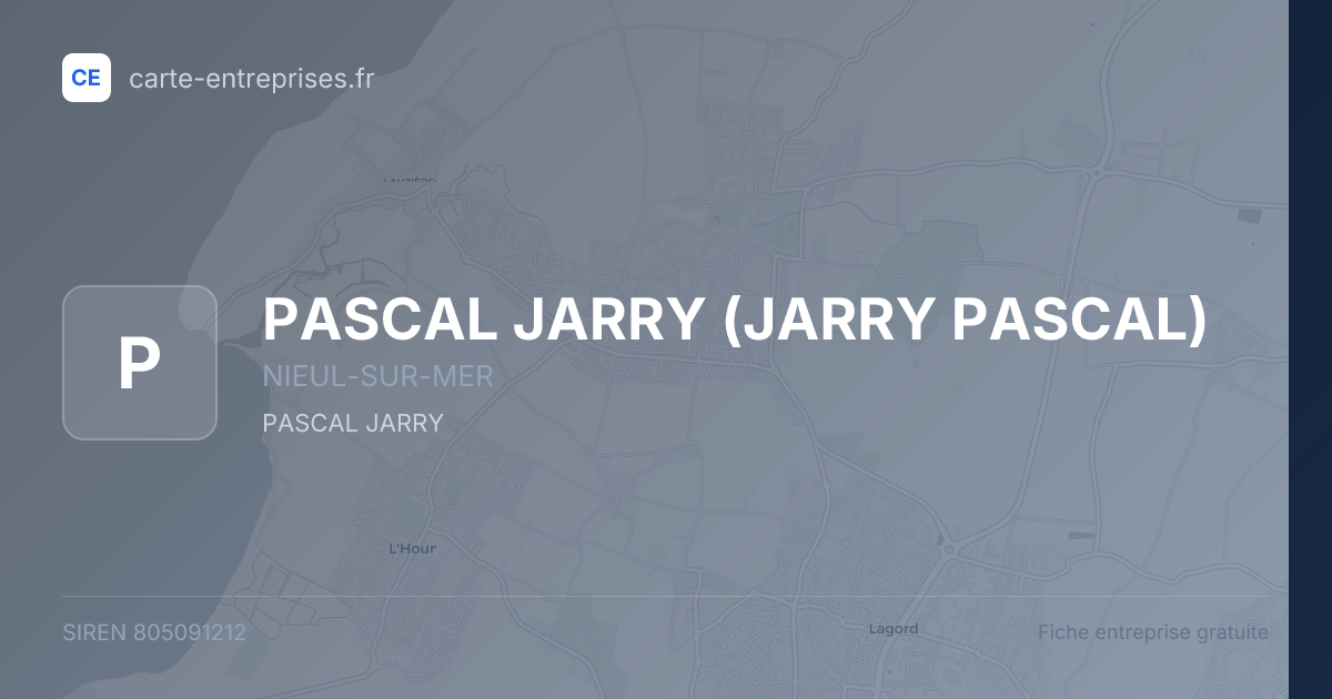 PASCAL JARRY (JARRY PASCAL) — 805091212 — fiche entreprise