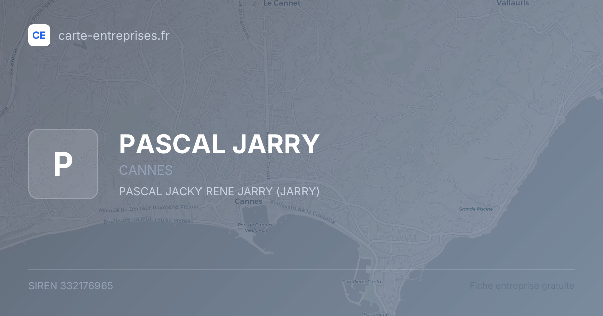 PASCAL JARRY — 332176965 — fiche entreprise