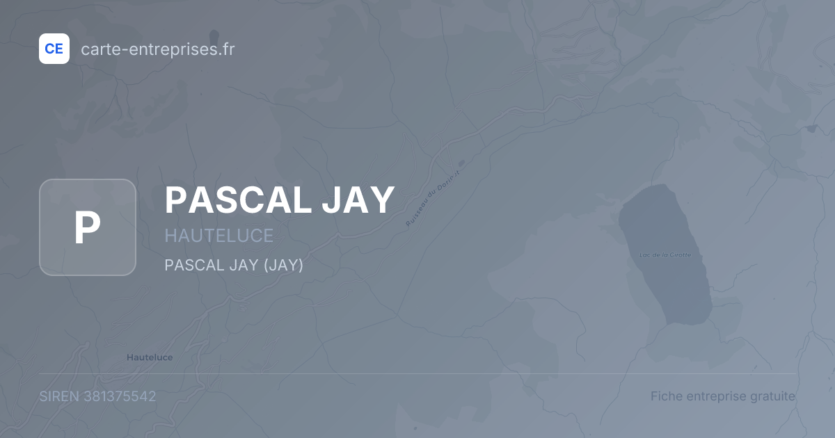 PASCAL JAY — 381375542 — fiche entreprise