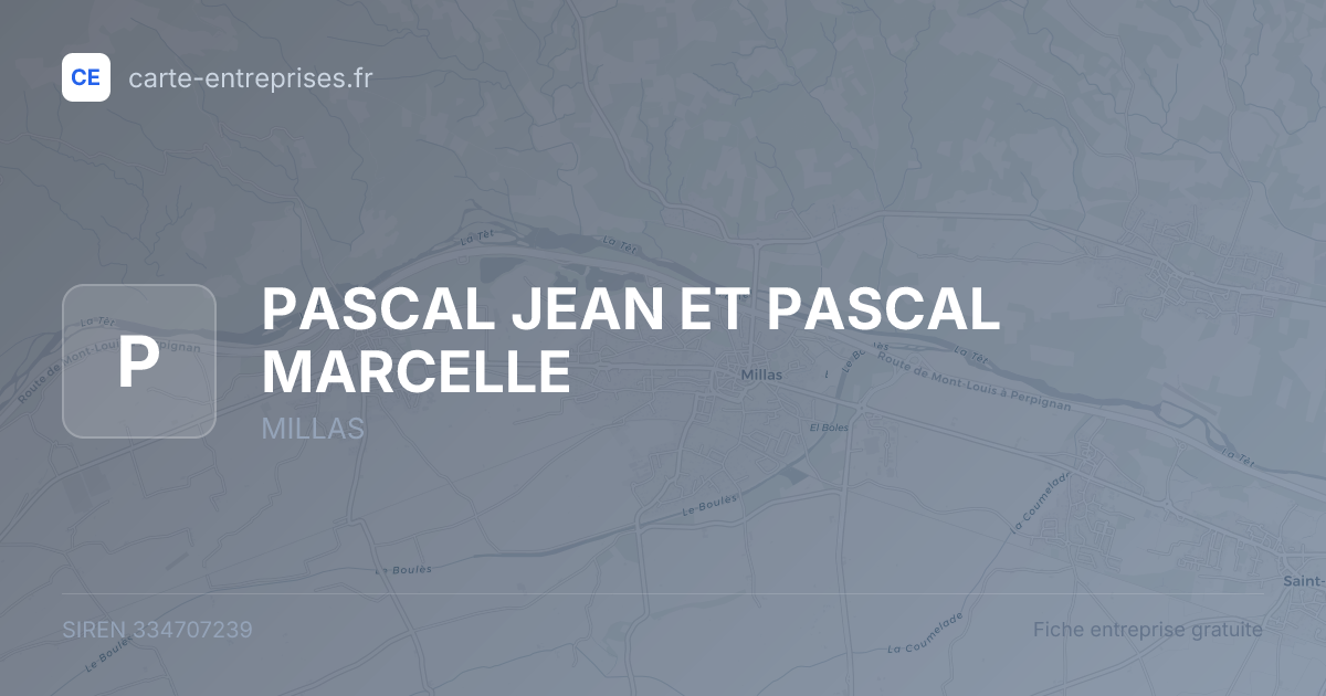 PASCAL JEAN ET PASCAL MARCELLE — 334707239 — fiche entreprise
