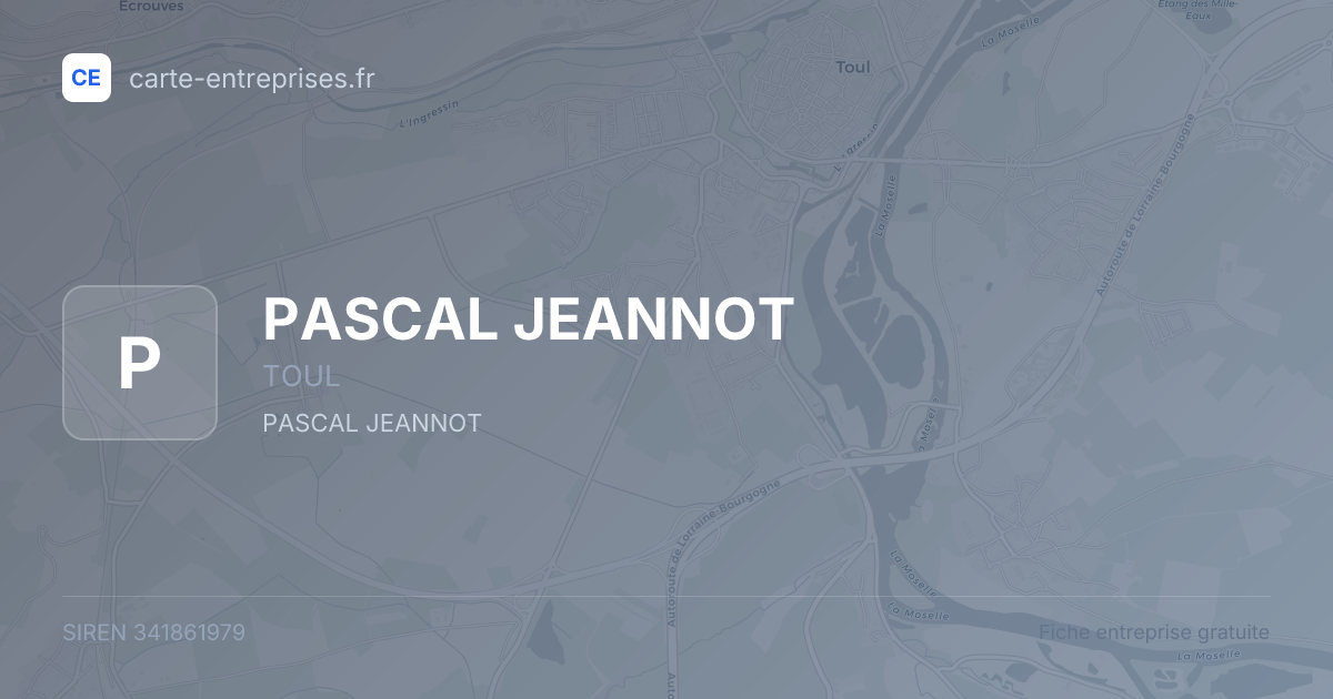 PASCAL JEANNOT — 341861979 — fiche entreprise