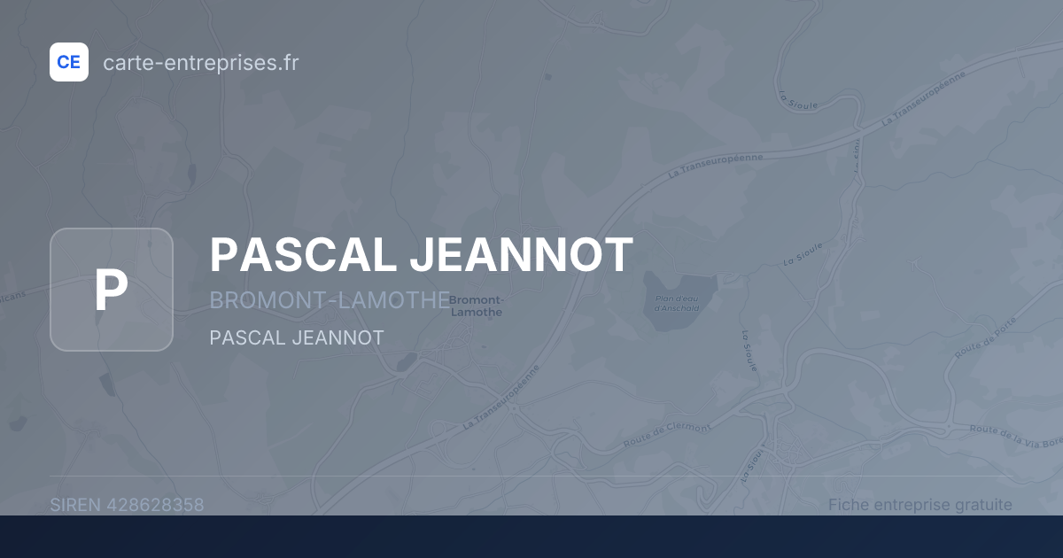 PASCAL JEANNOT — 428628358 — fiche entreprise