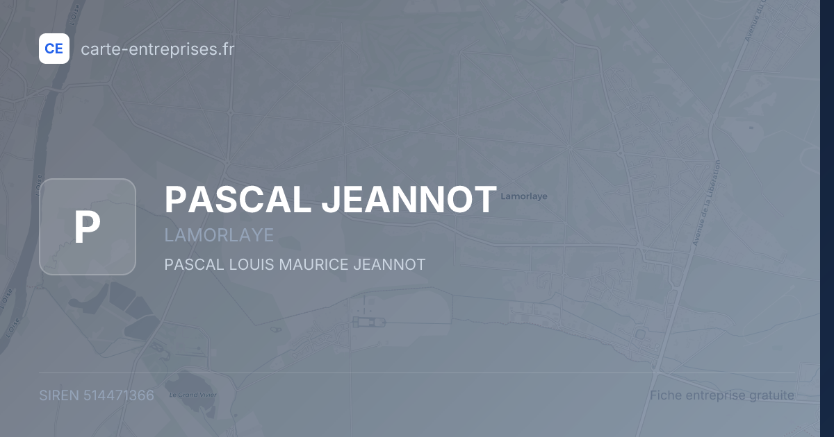 PASCAL JEANNOT — 514471366 — fiche entreprise