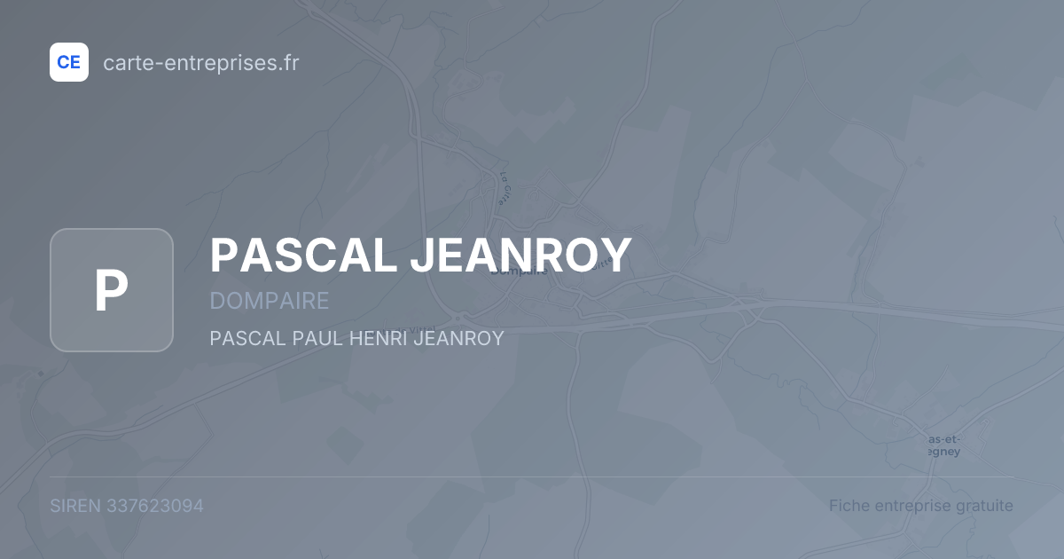 PASCAL JEANROY — 337623094 — fiche entreprise