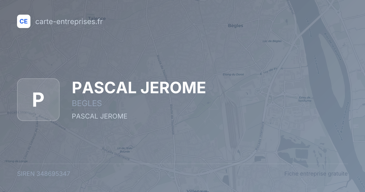 PASCAL JEROME — 348695347 — fiche entreprise