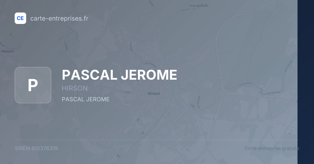 PASCAL JEROME — 810376319 — fiche entreprise