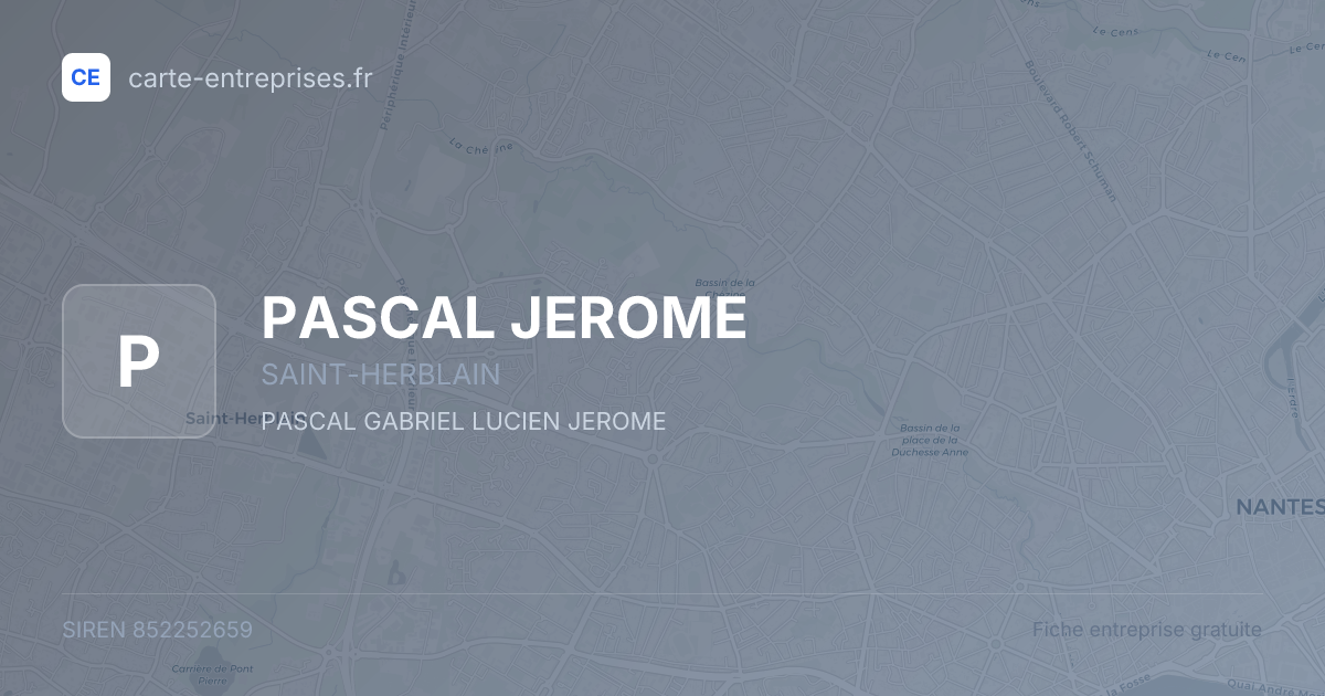 PASCAL JEROME — 852252659 — fiche entreprise
