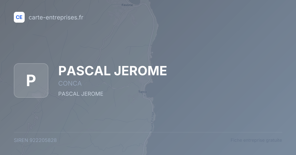PASCAL JEROME — 922205828 — fiche entreprise