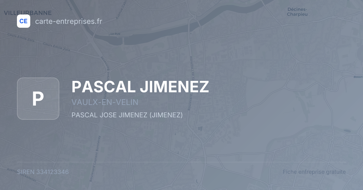PASCAL JIMENEZ — 334123346 — fiche entreprise