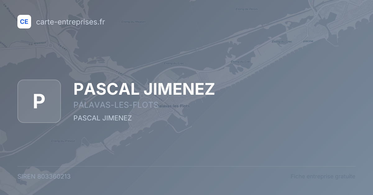 PASCAL JIMENEZ — 803360213 — fiche entreprise