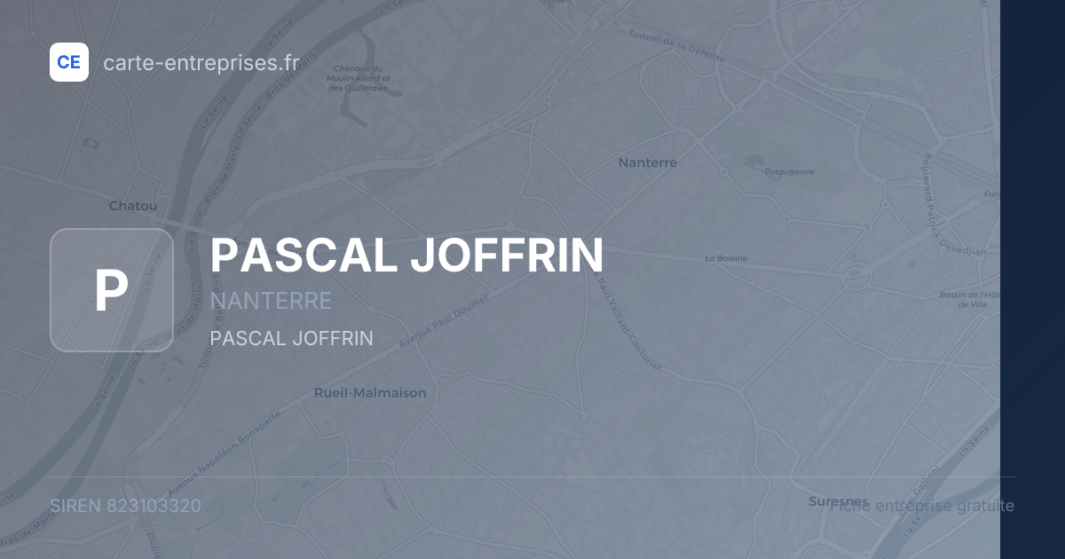 PASCAL JOFFRIN — 823103320 — fiche entreprise