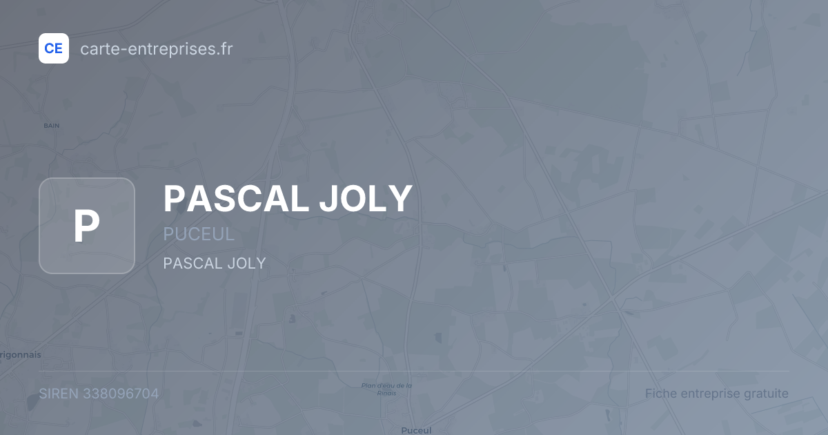 PASCAL JOLY — 338096704 — fiche entreprise