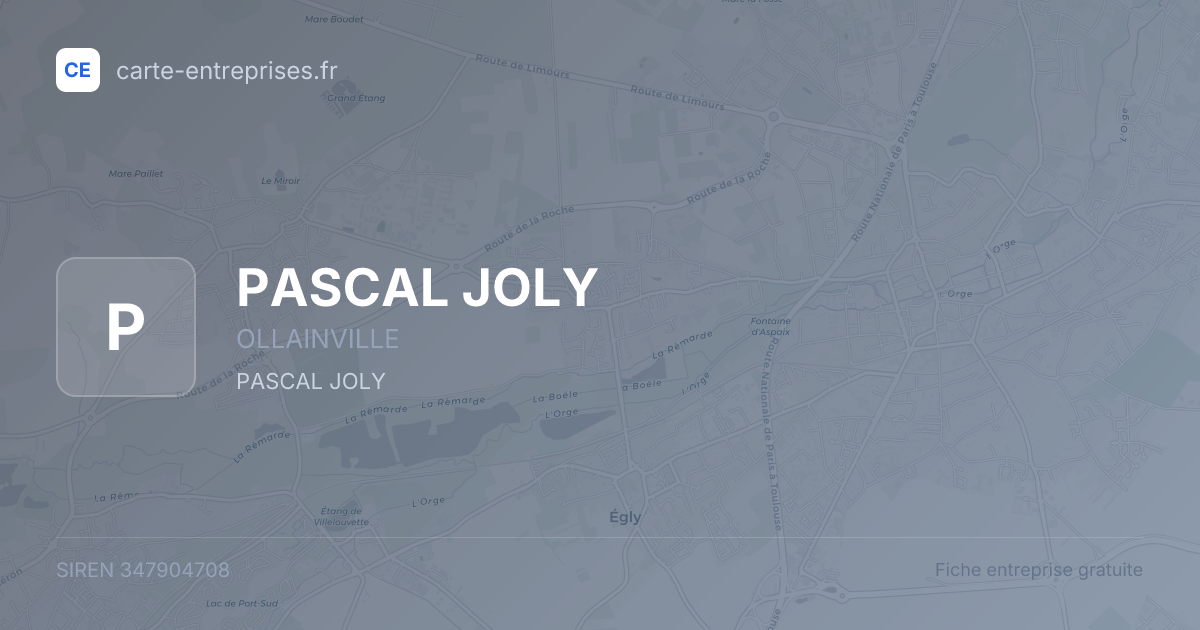 PASCAL JOLY — 347904708 — fiche entreprise