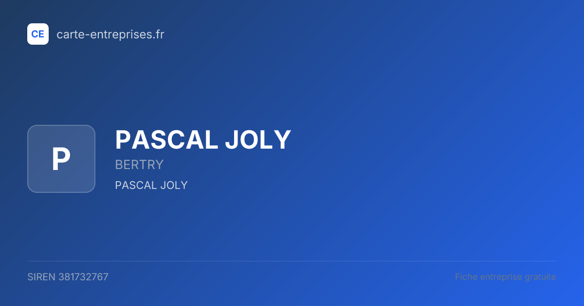 PASCAL JOLY — 381732767 — fiche entreprise