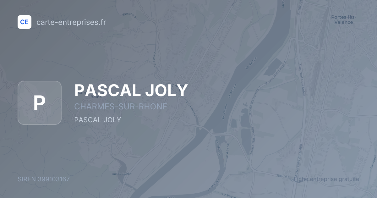 PASCAL JOLY — 399103167 — fiche entreprise