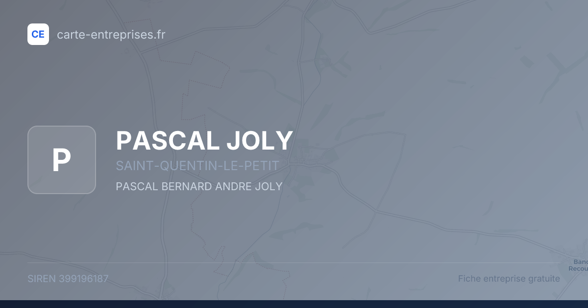 PASCAL JOLY — 399196187 — fiche entreprise