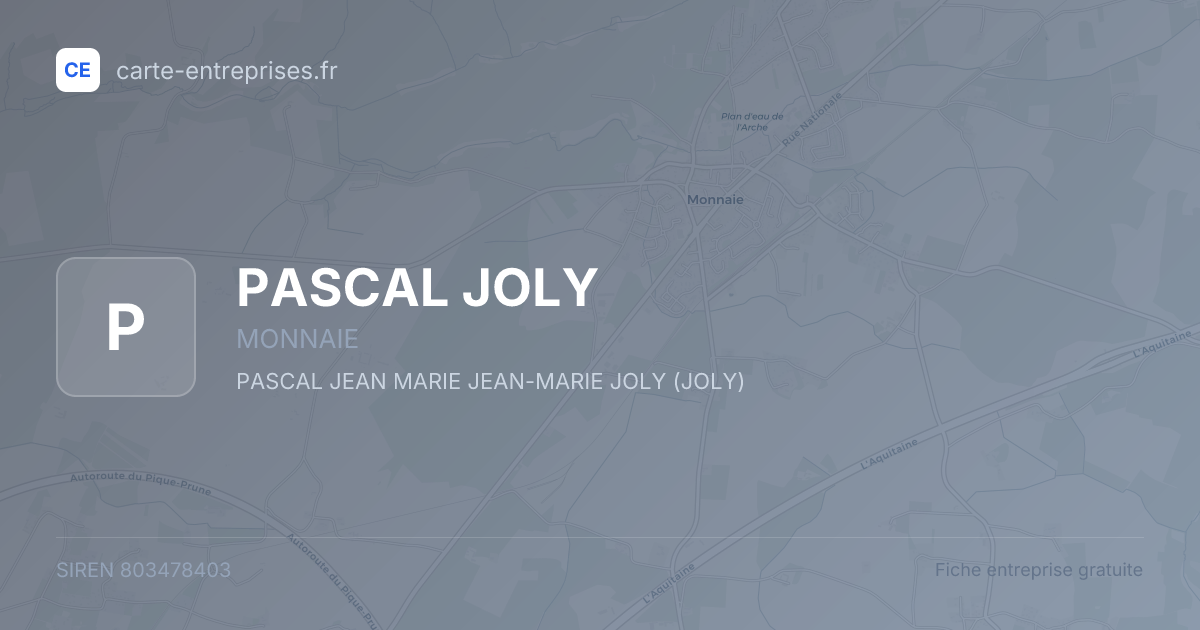 PASCAL JOLY — 803478403 — fiche entreprise
