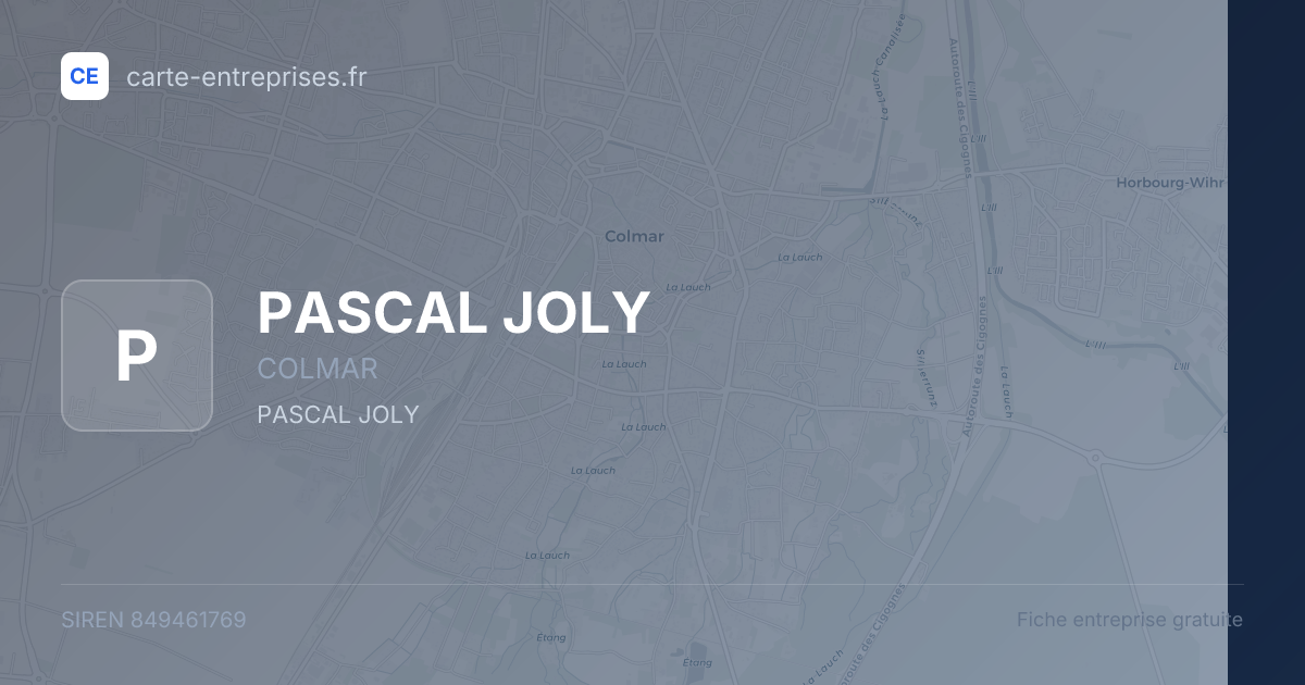 PASCAL JOLY — 849461769 — fiche entreprise