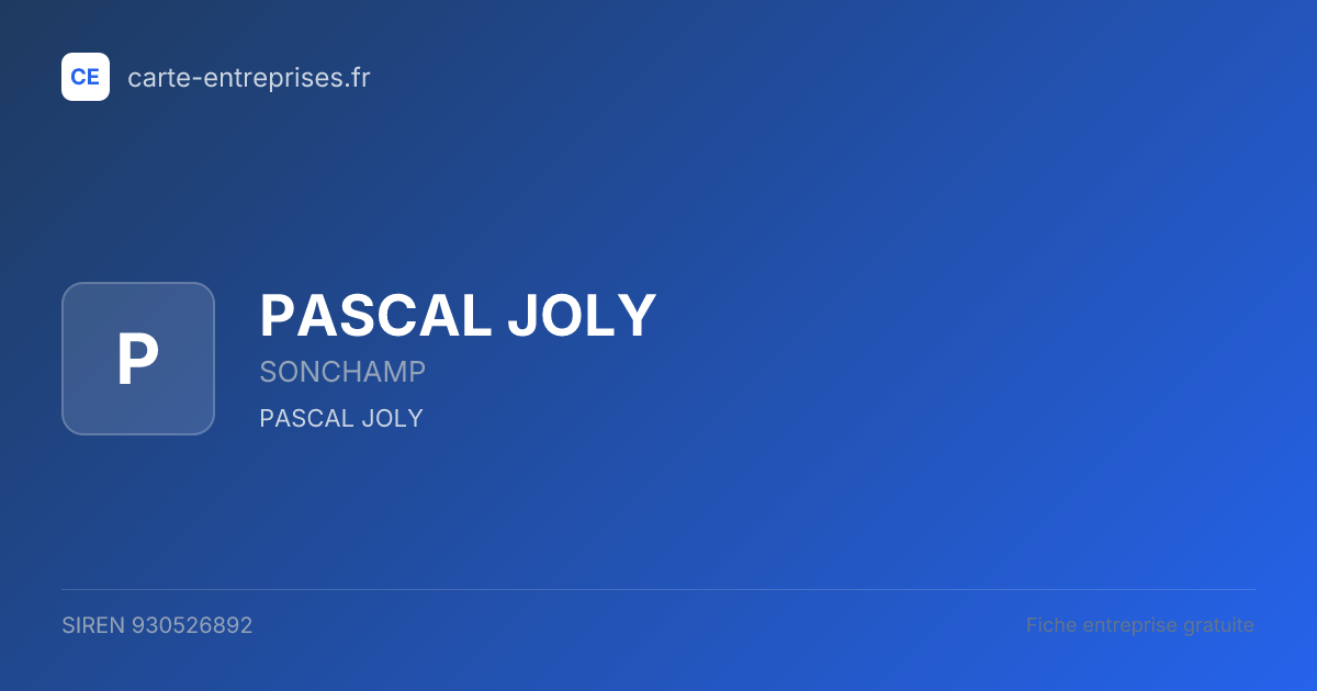 PASCAL JOLY — 930526892 — fiche entreprise