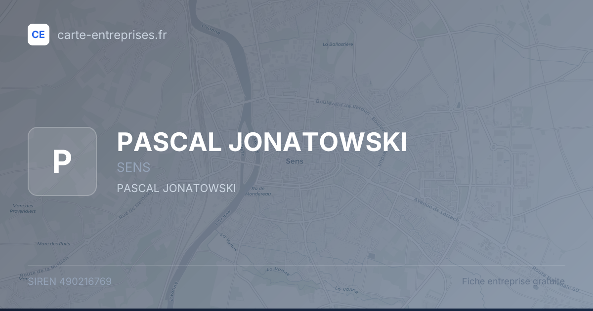 PASCAL JONATOWSKI — 490216769 — fiche entreprise