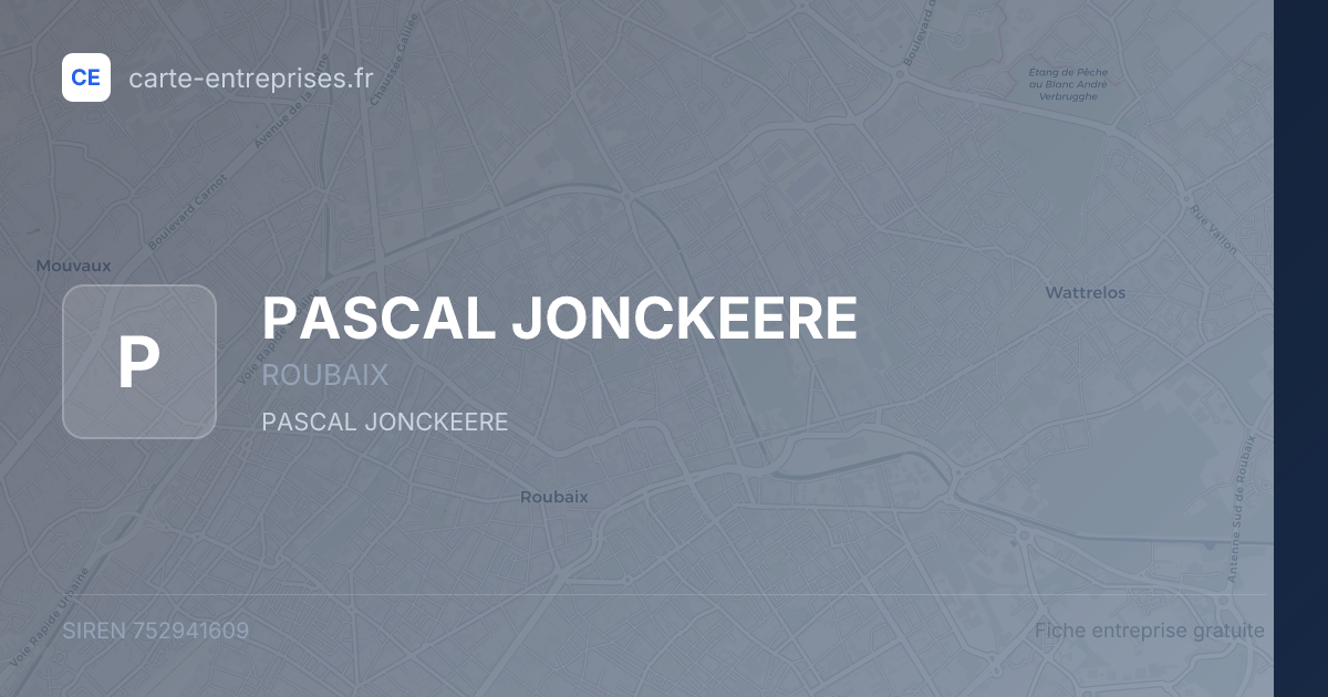PASCAL JONCKEERE — 752941609 — fiche entreprise