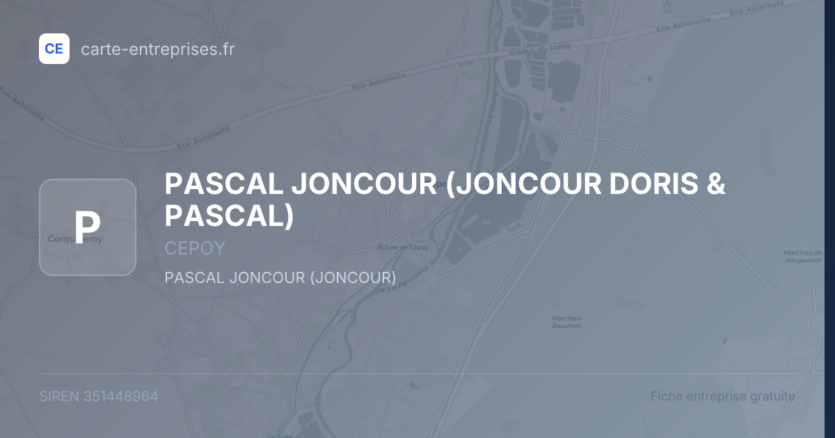 PASCAL JONCOUR (JONCOUR DORIS & PASCAL) — 351448964 — fiche entreprise