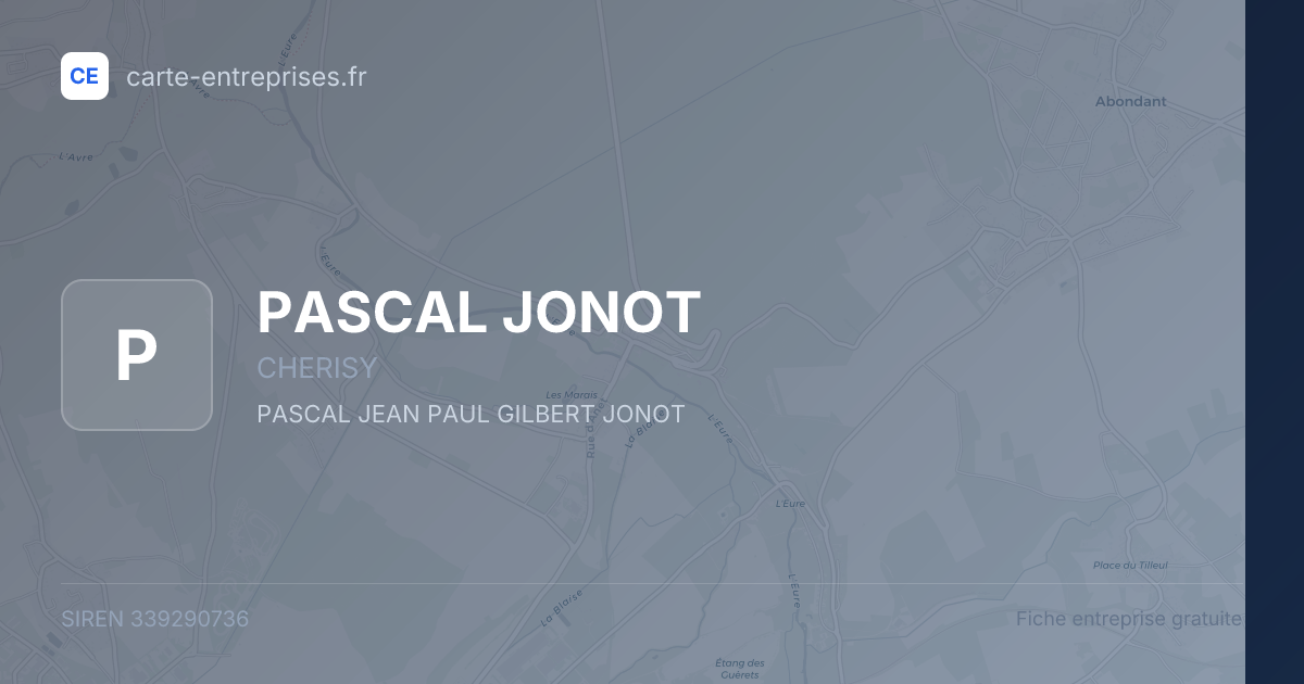 PASCAL JONOT — 339290736 — fiche entreprise
