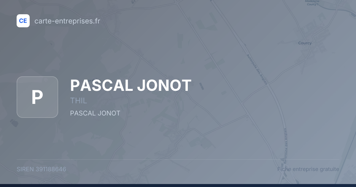 PASCAL JONOT — 391188646 — fiche entreprise