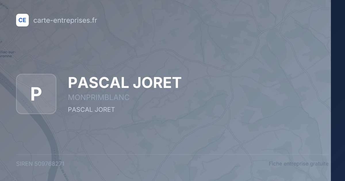 PASCAL JORET — 509768271 — fiche entreprise