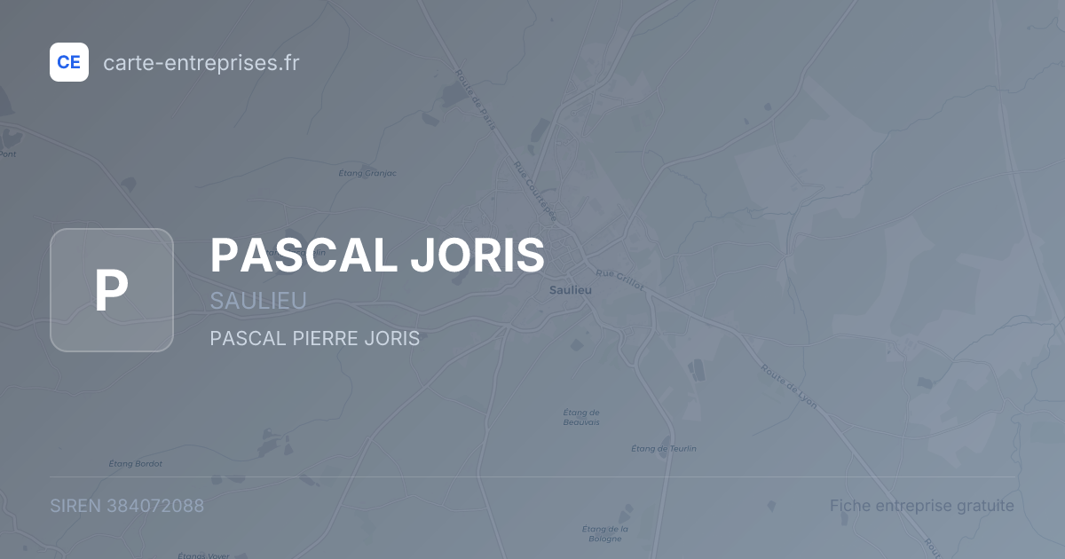 PASCAL JORIS — 384072088 — fiche entreprise