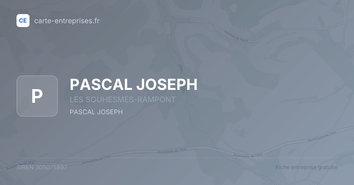 PASCAL JOSEPH — 305075897 — fiche entreprise