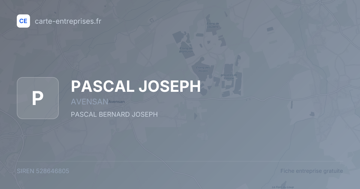 PASCAL JOSEPH — 528646805 — fiche entreprise