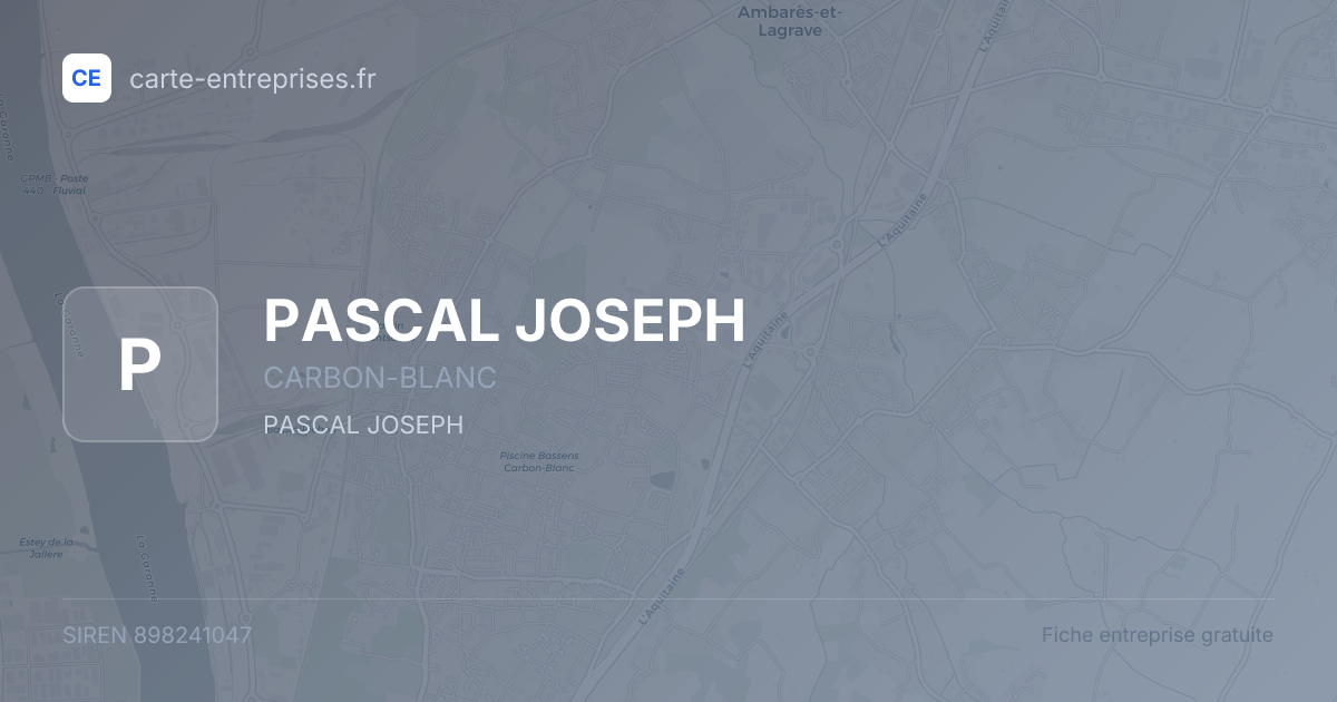 PASCAL JOSEPH — 898241047 — fiche entreprise