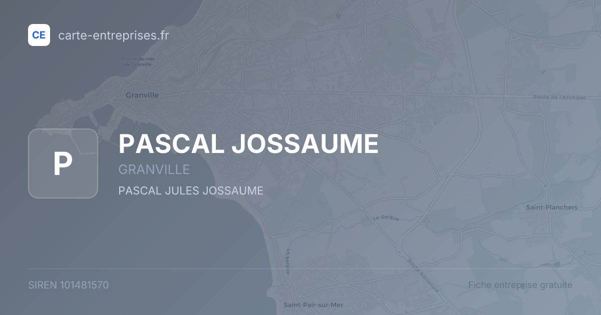 PASCAL JOSSAUME — 101481570 — fiche entreprise