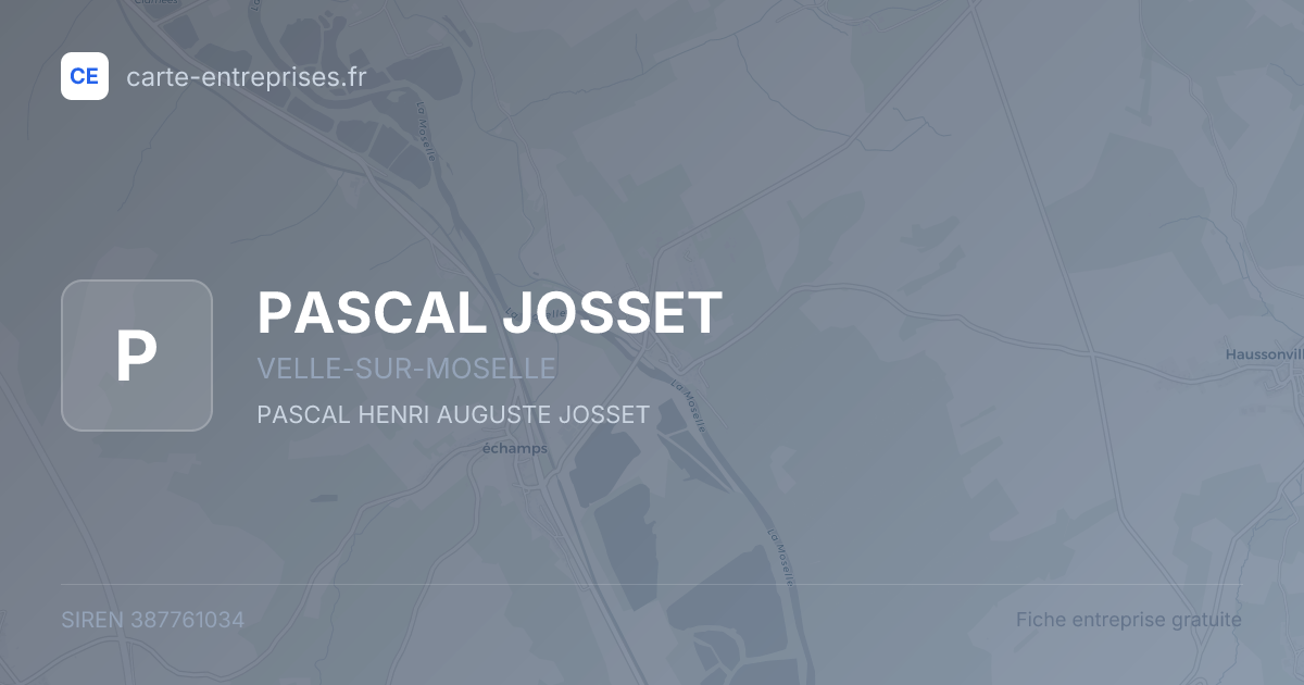 PASCAL JOSSET — 387761034 — fiche entreprise