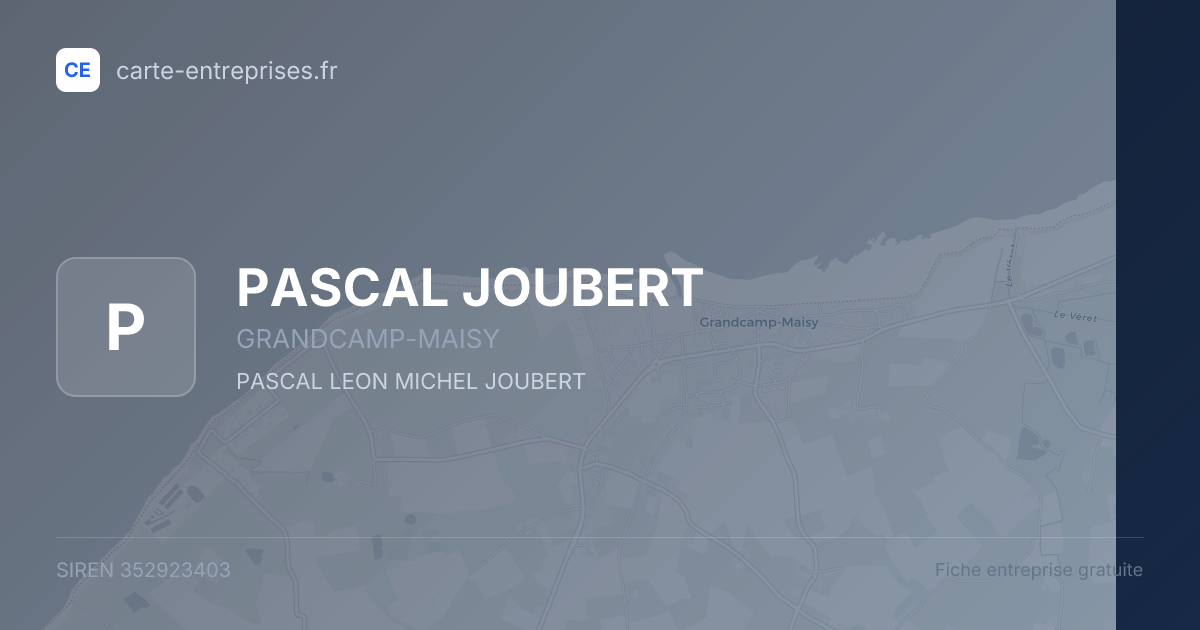PASCAL JOUBERT — 352923403 — fiche entreprise