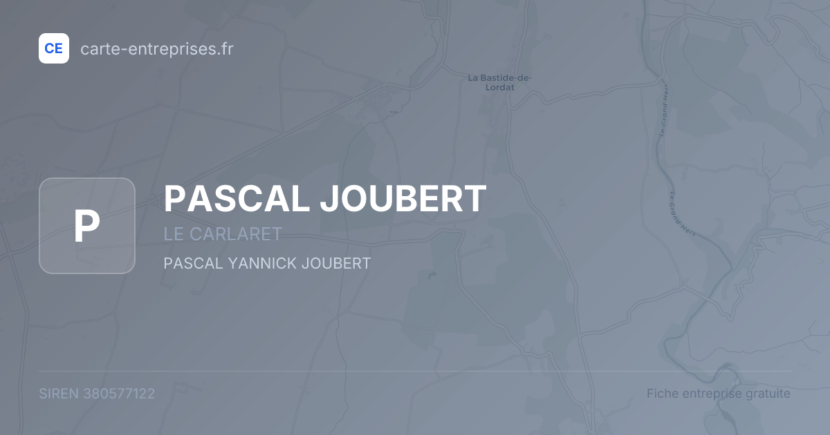 PASCAL JOUBERT — 380577122 — fiche entreprise