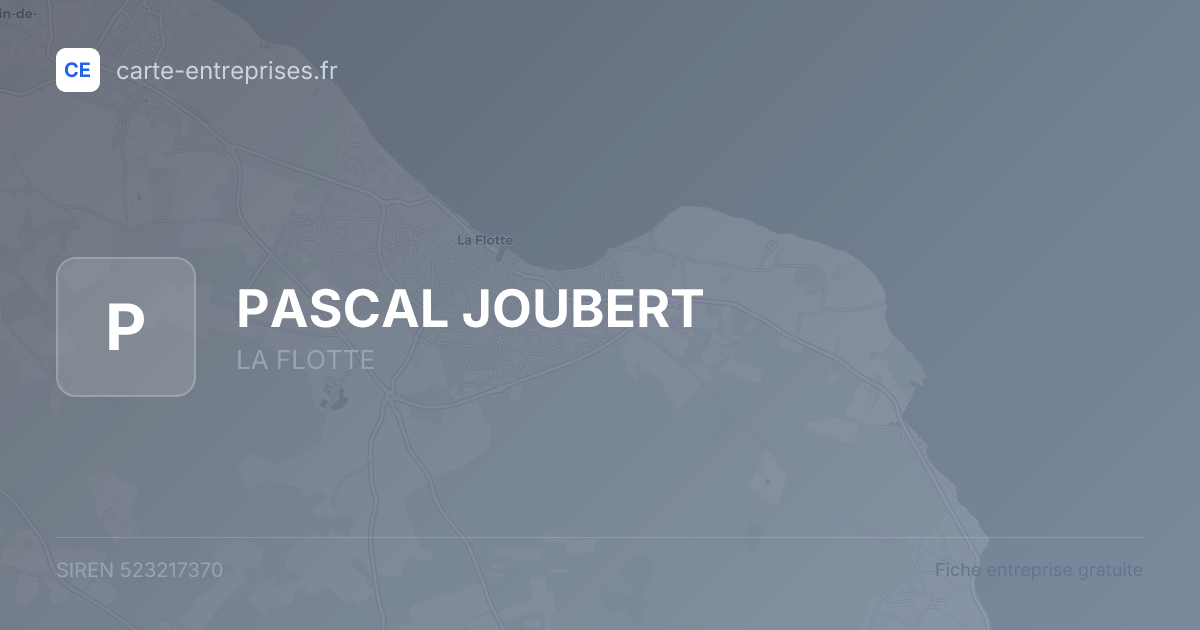 PASCAL JOUBERT — 523217370 — fiche entreprise