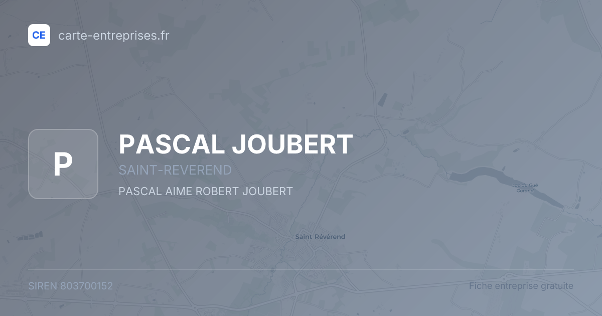 PASCAL JOUBERT — 803700152 — fiche entreprise