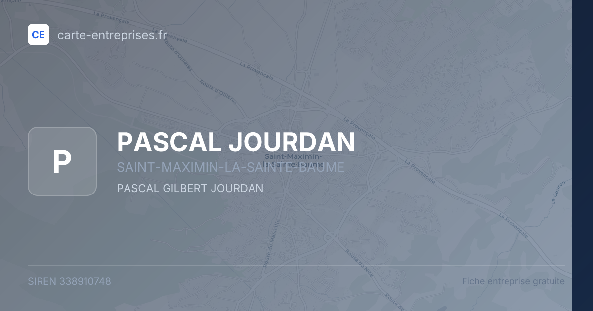 PASCAL JOURDAN — 338910748 — fiche entreprise
