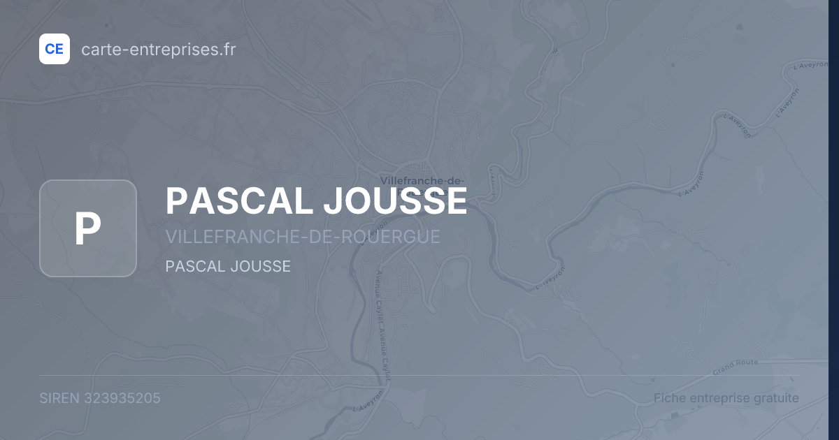 PASCAL JOUSSE — 323935205 — fiche entreprise