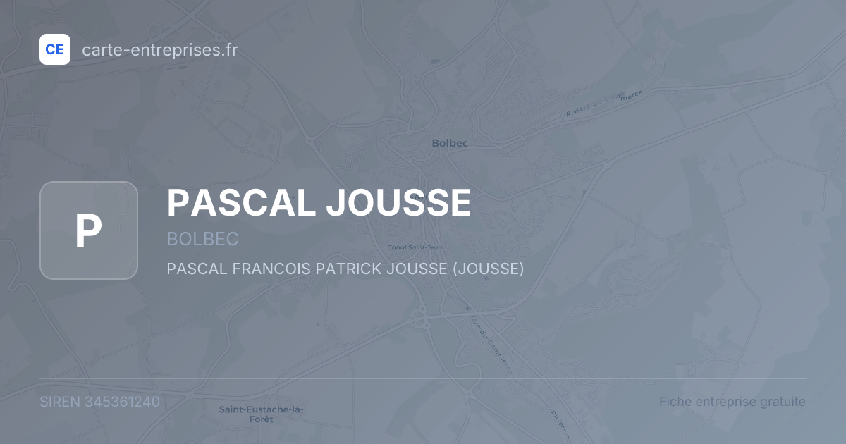 PASCAL JOUSSE — 345361240 — fiche entreprise