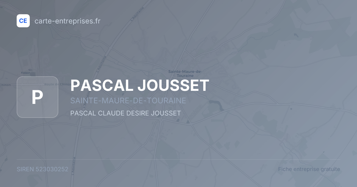 PASCAL JOUSSET — 523030252 — fiche entreprise