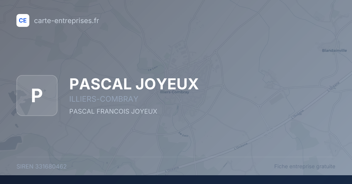 PASCAL JOYEUX — 331680462 — fiche entreprise
