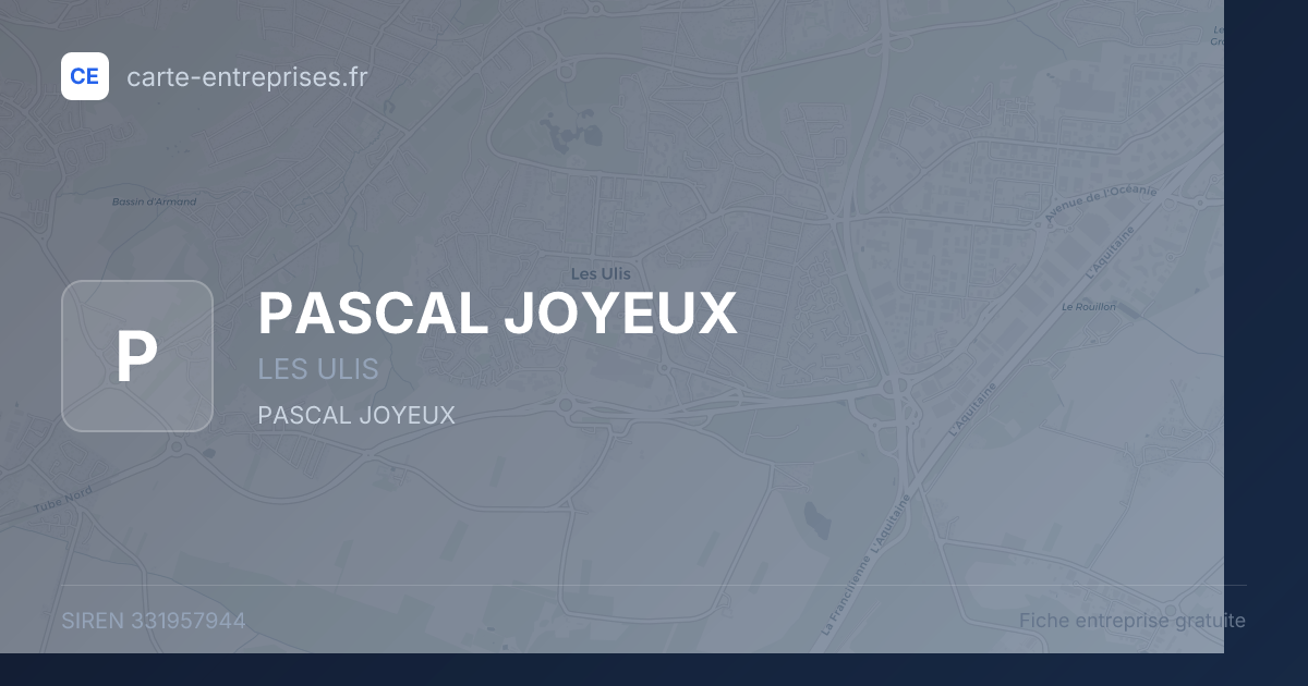 PASCAL JOYEUX — 331957944 — fiche entreprise