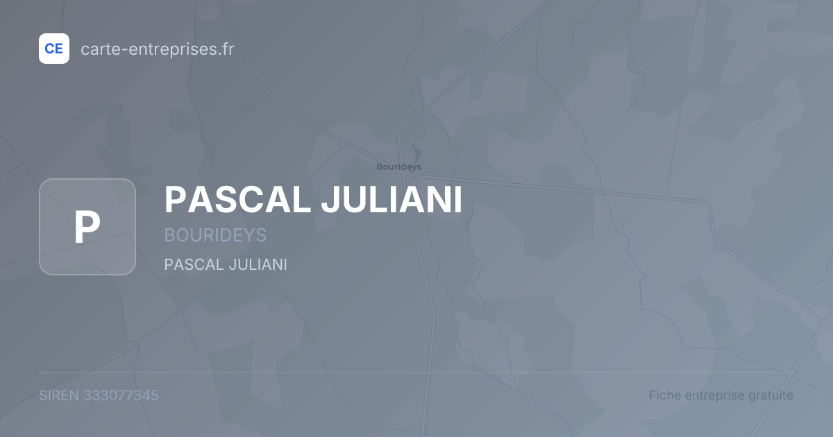 PASCAL JULIANI — 333077345 — fiche entreprise