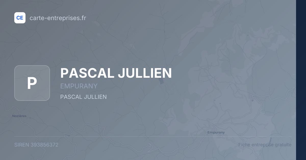 PASCAL JULLIEN — 393856372 — fiche entreprise